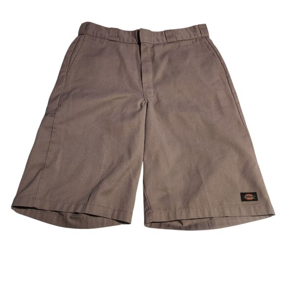 Dickies Work Shorts Gray Flat Front Chino Loose Fit Multi Pocket Mens 34x12 - Picture 1 of 13